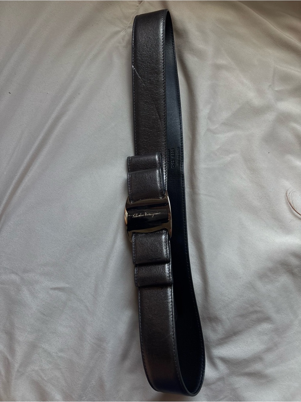 Salvatore Ferragamo Women’s Black Leather Signature Belt